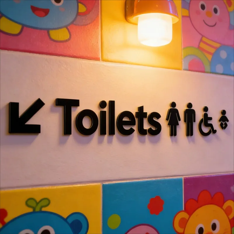 3D Acrylic Arrow Sign Self-Adhesive Directional Wall Plaque Sticker Decor for Business Office Shop Restaurant Hotel Home