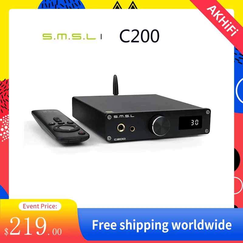 

SMSL C200 ES9038Q2M DAC Headphone Amp OPA1612A*4 TRS Balanced 4.4mm 6.35mm Output Bluetooth 5.0 DSD512 32Bit 768KHZ for PS4 PS5