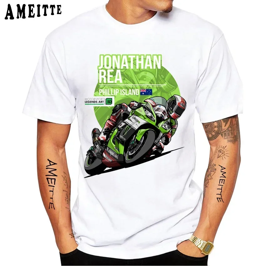 

Jonathan Rea JR1 GP Legend Racing T-Shirt New Men Short Sleeve Boy Adventure Sport Casual White Tops Man Motorcycle Riding Tees