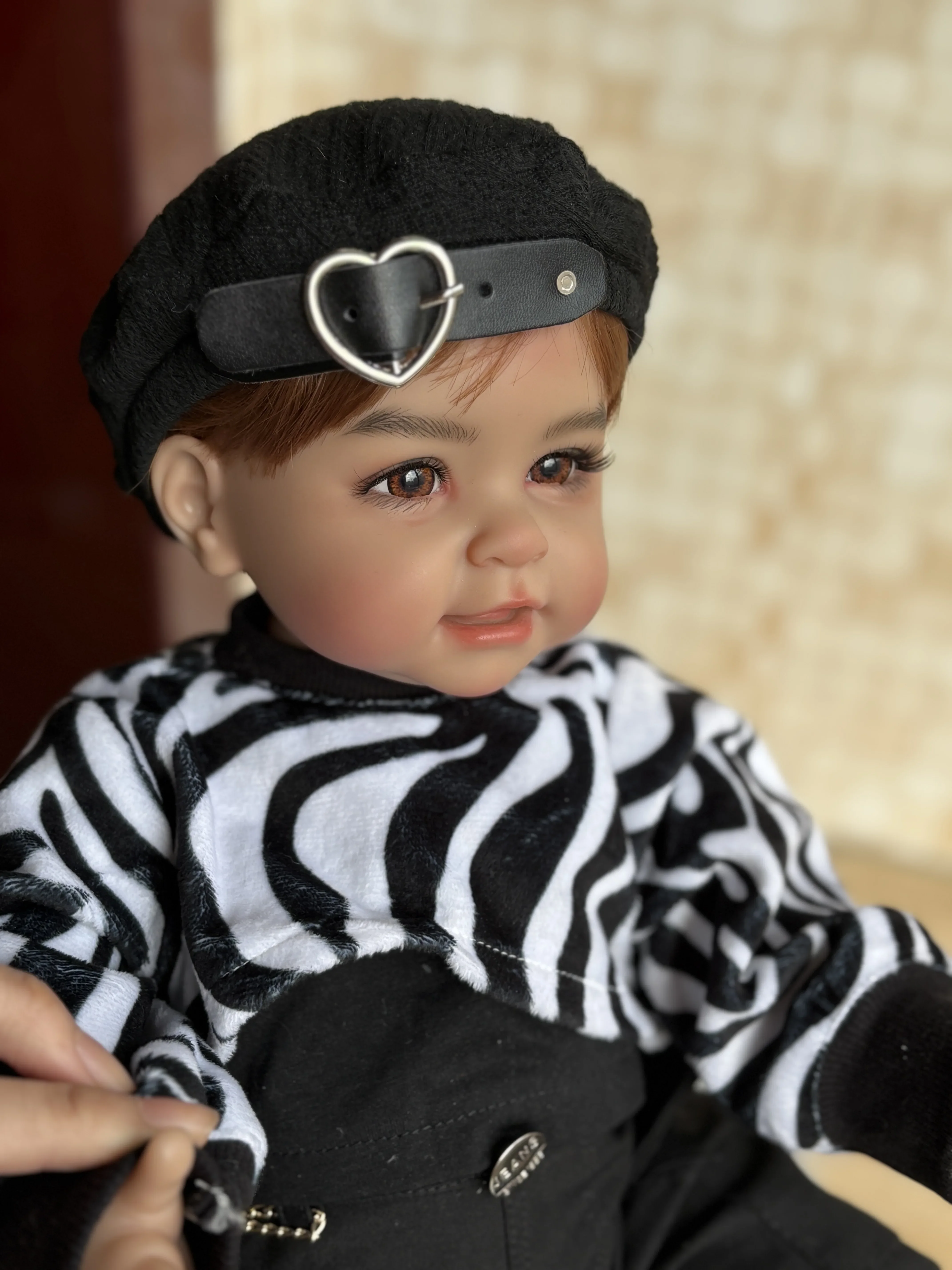 Dls personalizado fornecimento limitado 50cm bebê reborn adora com cabelo enraizado à mão já acabado boneca presente de natal