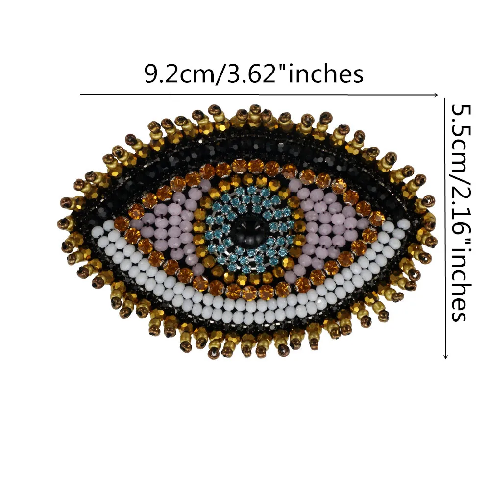 Hand Mund Augen Herz Perlen Patches Strass Applikation zum Aufnähen Kristall für Kleidung Jeans Jacken Handtasche Schuhe DIY Dekor – Detail 2