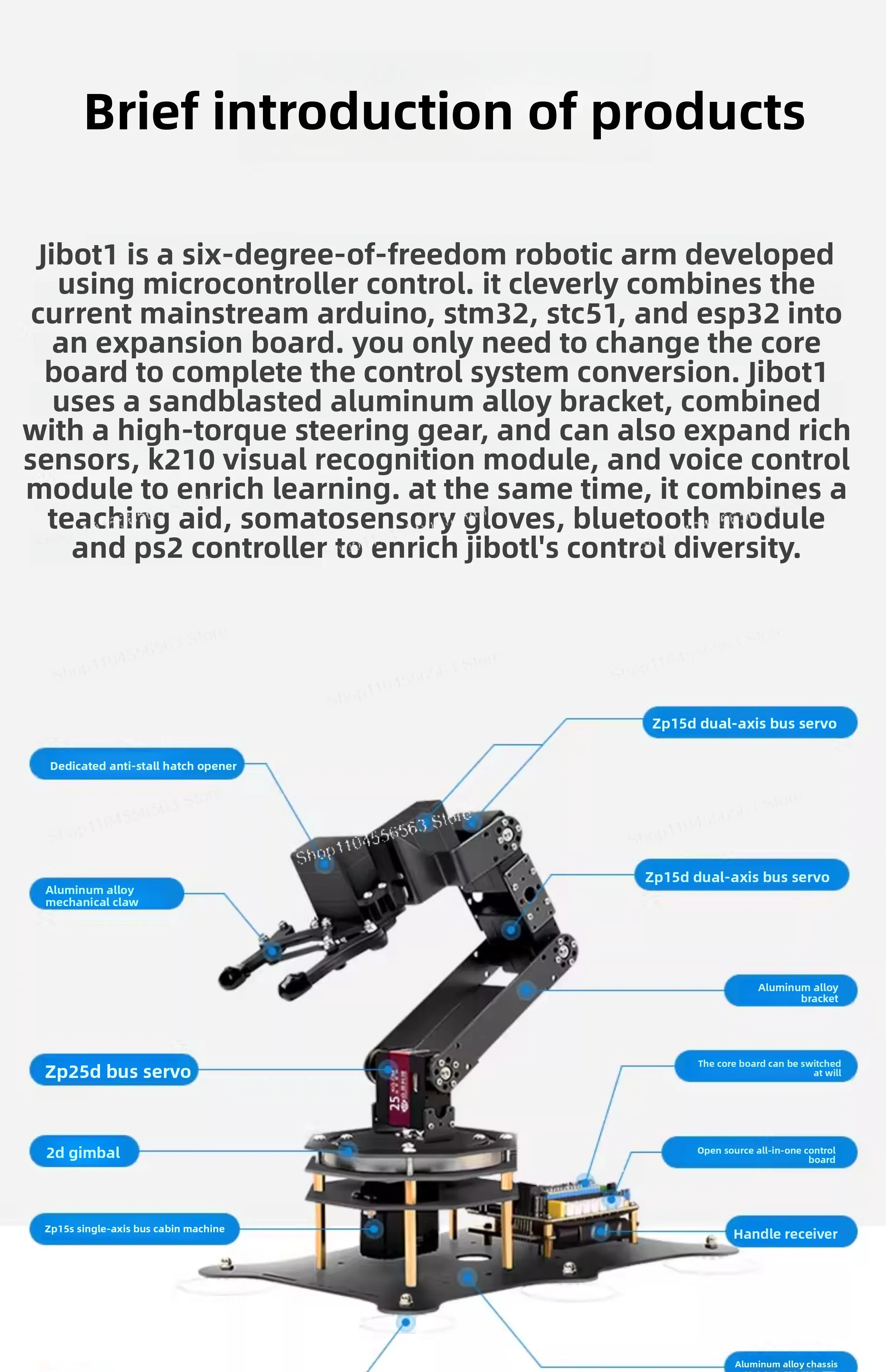 kit-de-brazo-robotico-de-codigo-abierto-brazo-mecanico-6dof-con-compatibilidad-stm32-arduino-stc51