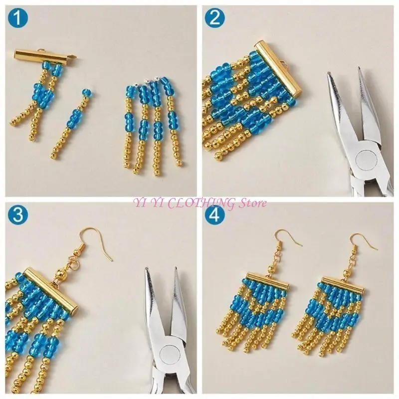 N5KF Set of 10 Versatile Connectors Crimp End Caps Extending Chains Jewelry Findings DIY Bracelet Jewelry Making Accessories