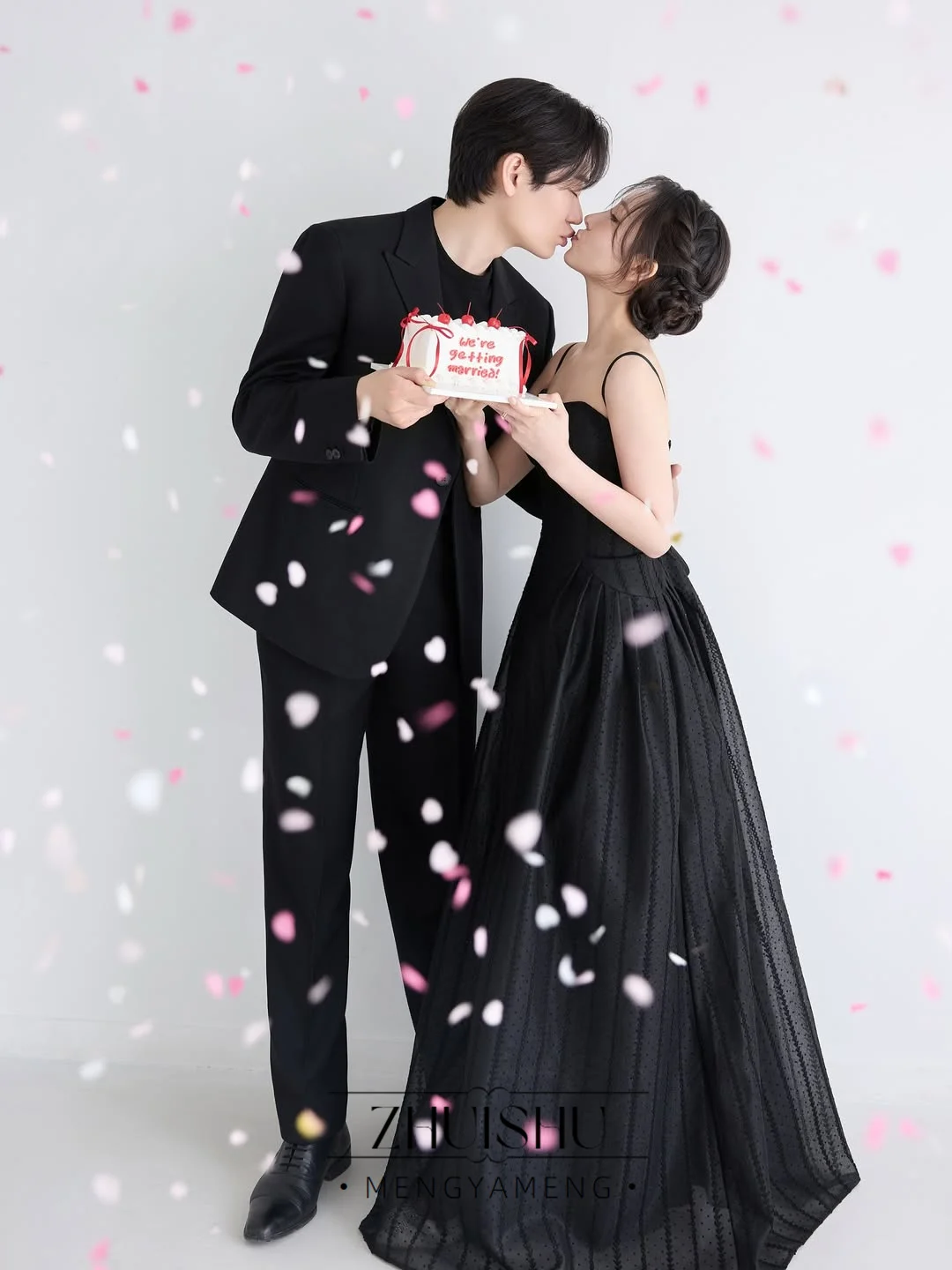 Suknie ślubne koreańskie na ramiączkach spaghetti ZHUISHU, linia A, tiul w kropki, suknia dla panny młodej, suknia do samodzielnego ślubu, sesja zdjęciowa 2026