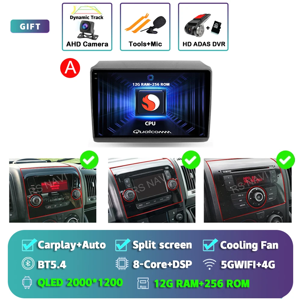 Android 15 For Fiat Ducato Peugeot Boxer Citroen Jumper 2006-2022 2K QLED Android Car Radio Multimedia stereo Player GPS CarPlay
