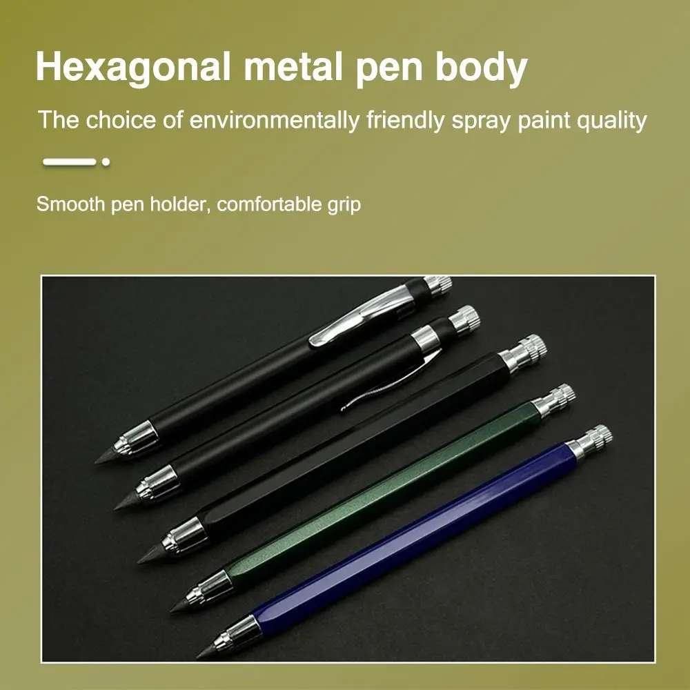 4.0mm Mechanical Pencil Metal Drawing Writing Tool Automatic Pencil Sketch Comics Design 2B/4B/6B/8B/10B Pencil Refill