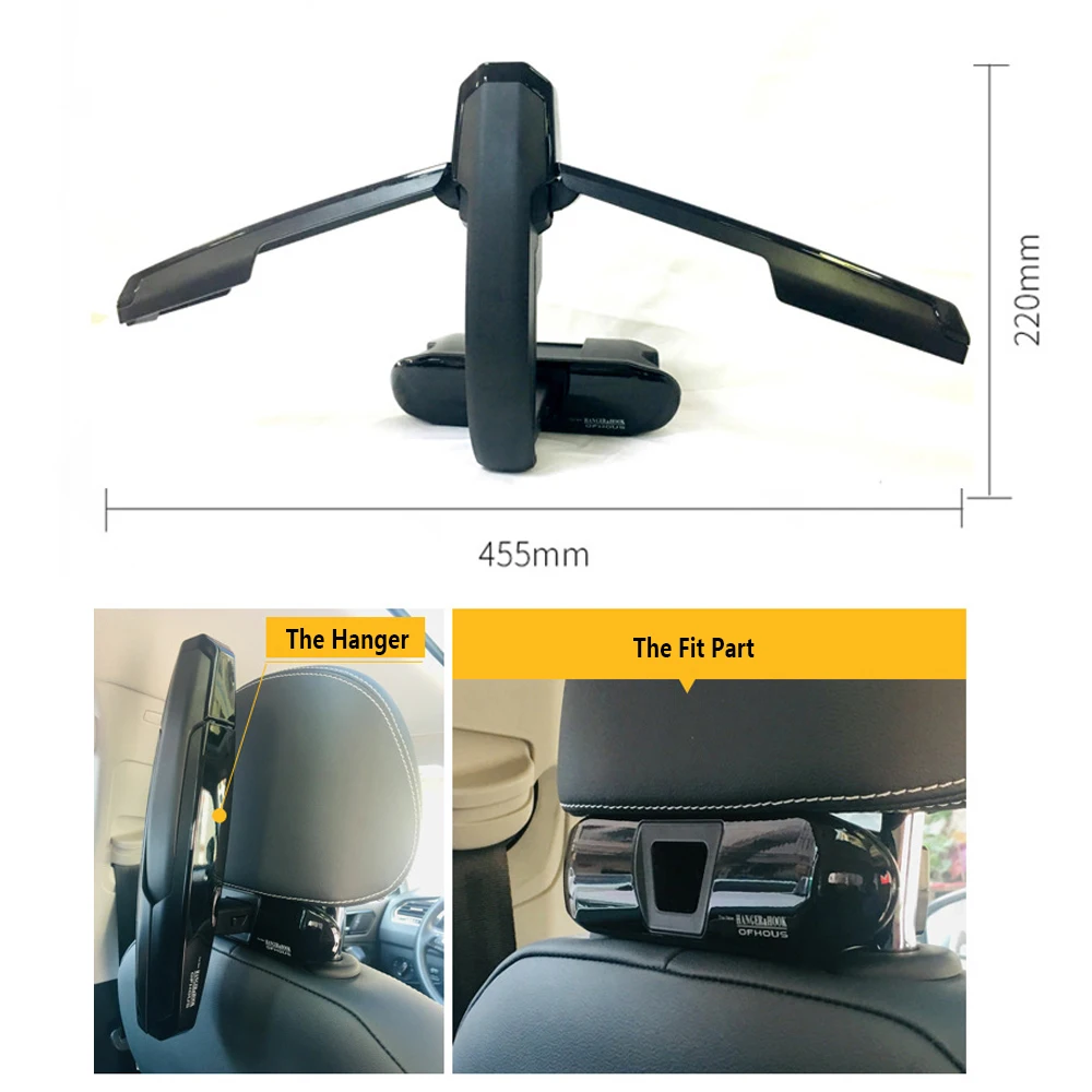 Car Headrest Hanger Foldable Coat Rack Holder Travel Hanger for Jackets Suit Organizer for Mercedes BMW Car SUV Accessories