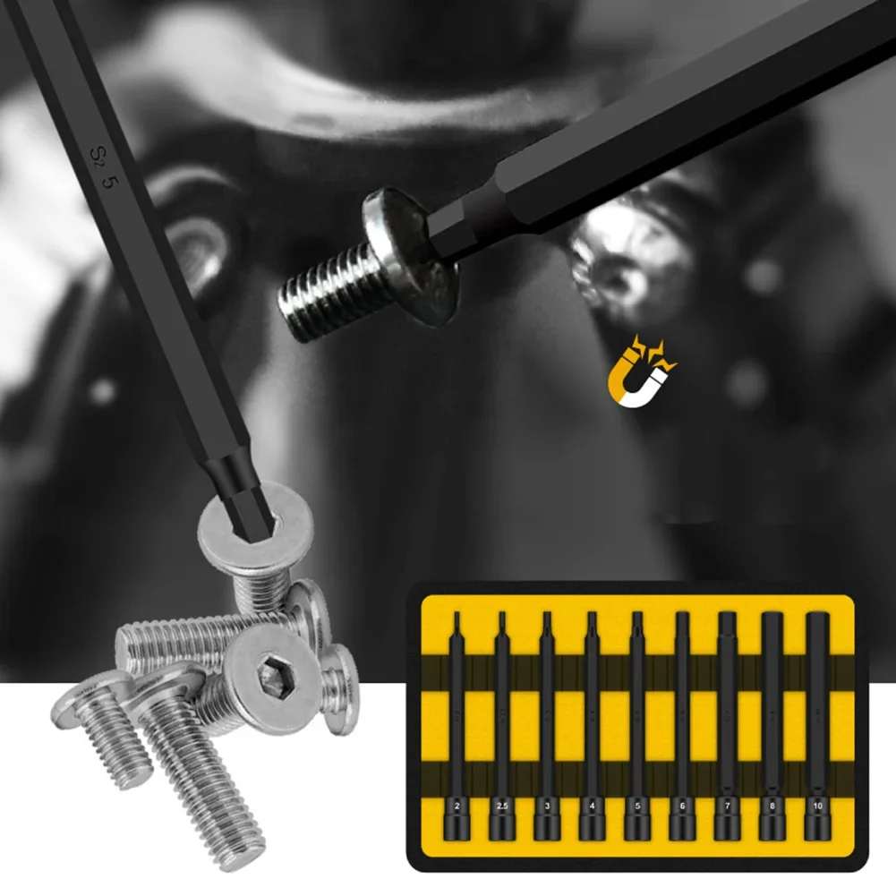 9PCS Socket 1/4 Inch Hexagon For Torx Socket For Impact Socket Auto Repair Tool Power Hex Wrench Head SetInner Hexagonal Sleeve