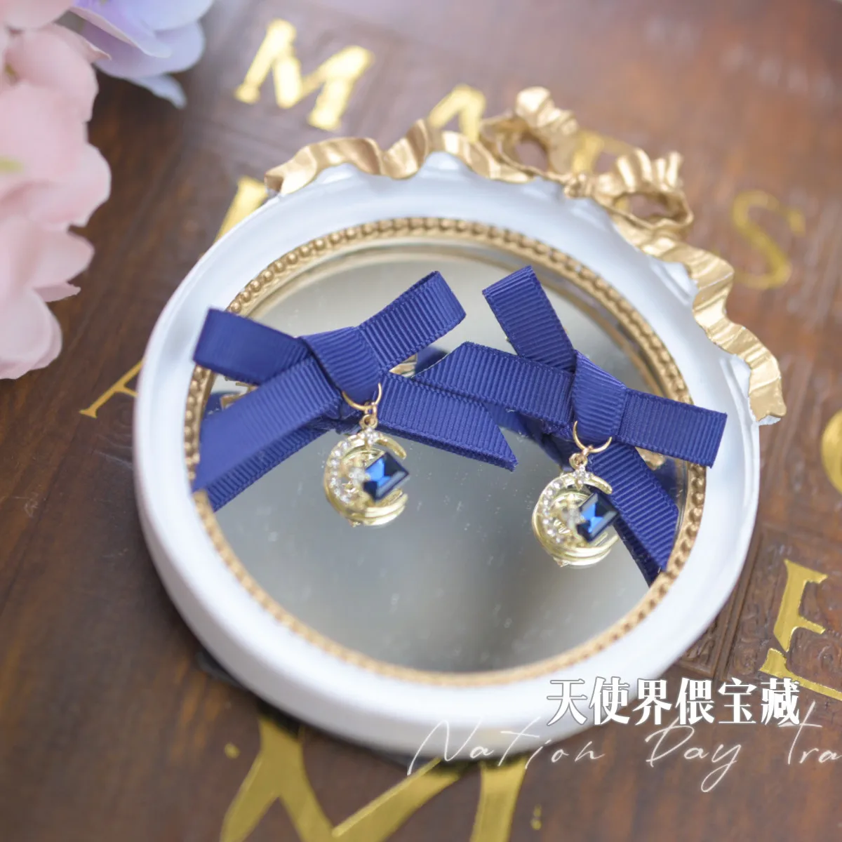

Original Handmade Moon Gem Rhinestone Mass Production Leilei Lolita Hair Accessories Hairpin Edge Clip Braided Hairpin Female
