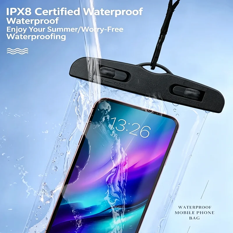 Transparent Waterproof Phone Case Touch-Screen Friendly Dry Bag with Secure Seal Ideal for Water Sports For Man and Woman