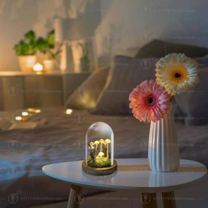 Mushroom Table Lamp Handmade LED Mushroom Lamp Novelty Nightlight Project Small Mushroom Lamp Arts and Crafts for Girls
