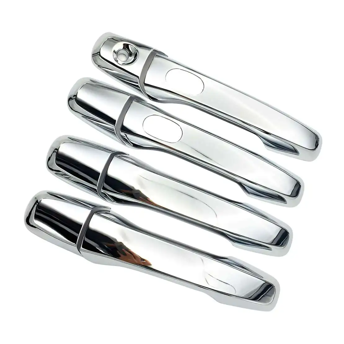 8Pcs Silver Exterior Door Handle Covers Trims With 2 Smart Keyhole ABS Fit for Ford Explorer Edge 2011 2012 2013 2014 2015