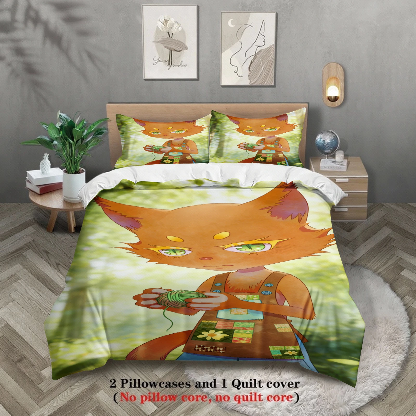 

Комплект постельного белья Softville Cozy Town Cute Fern the Quilt Fox с пододеяльником и наволочкой для декора спальни подростка