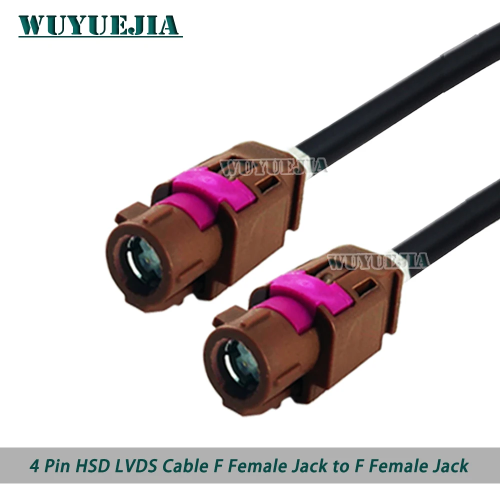 4 Pin HSD LVDS Brown F Type Female Jack Connector for Peugeot Citroen car radio GPS Navigation Display High Speed LVDS HSD Cable