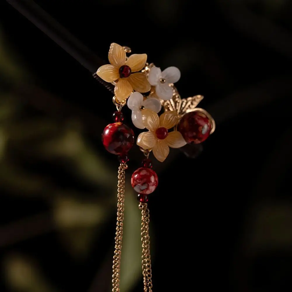 Fourchette à cheveux en bois pour femmes, épingle à cheveux de style chinois, disque de diversification Hanfu pour dames, accessoires pour cheveux, bâtons de fleurs