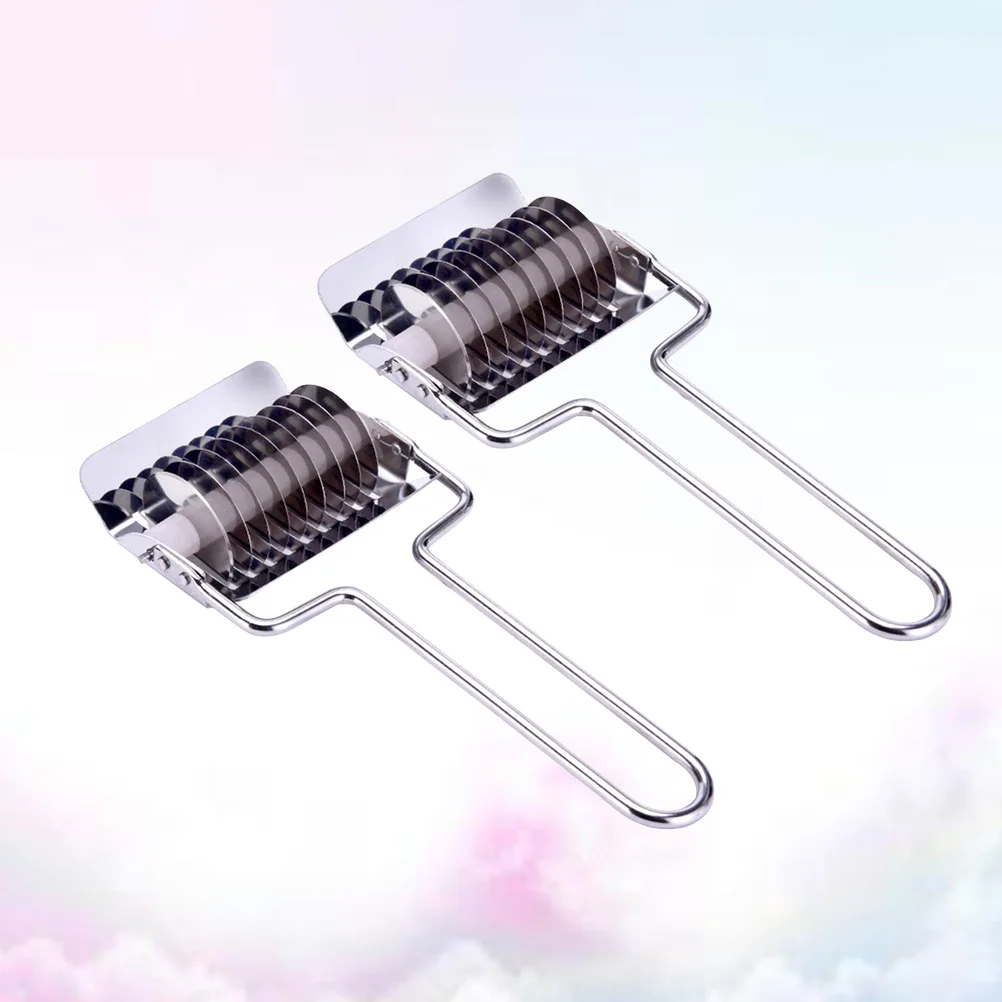 

2Pcs Stainless Steel Noodles Press Machine with Rust-Free Handle Multi-Function Roller Dough Cutter for Kitchen Cooking DIY