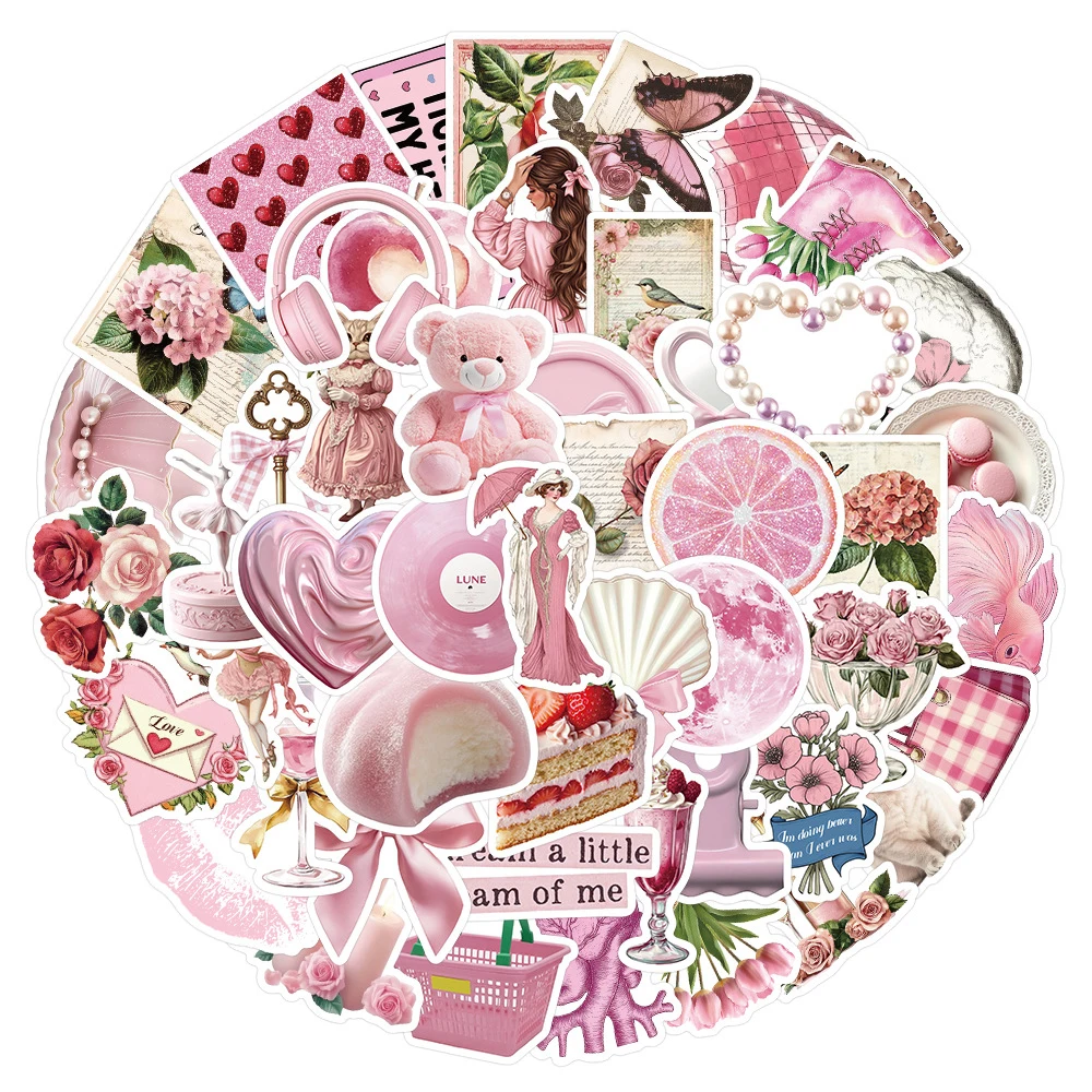 

10/30/50pcs Cartoon Pink Aesthetic Graffiti Stickers Cute Kid Girl Decal Gift Decorative Luggage Phone Guitar Kawaii Sticker Toy