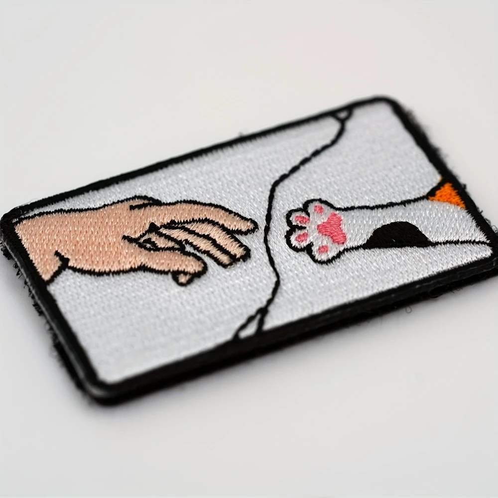 The Creation of Adam Cat Funny Meme Quote Embroidered Velcros Patch Morale Hook & Loop Badge for Tactical Molle Backpack, Jacket - view 5