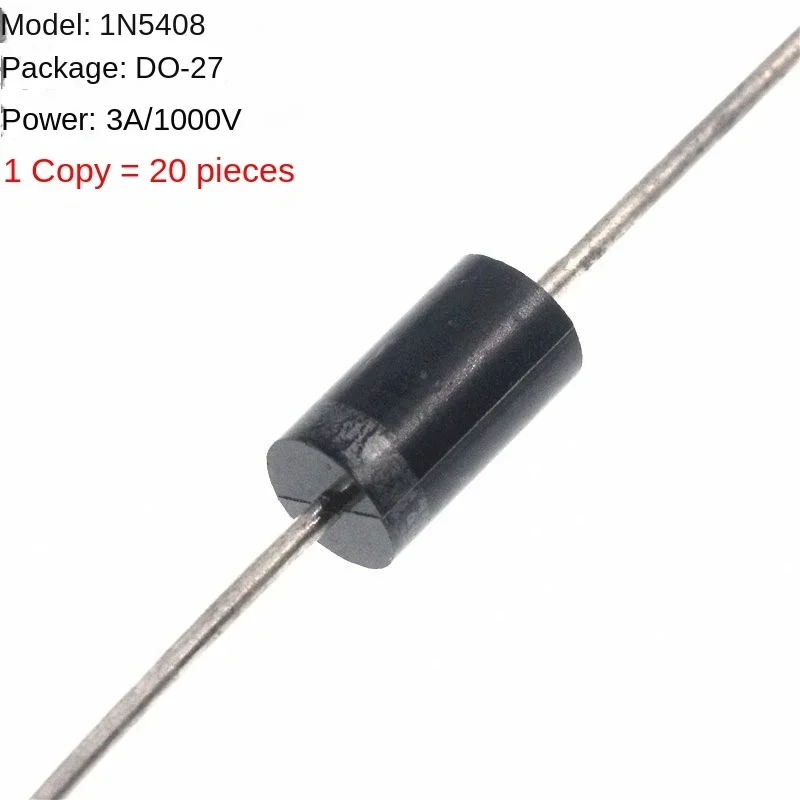 (20pcs) 1n5408 in5408 Diode redresseuse haute puissance 3a 1000v branchement direct