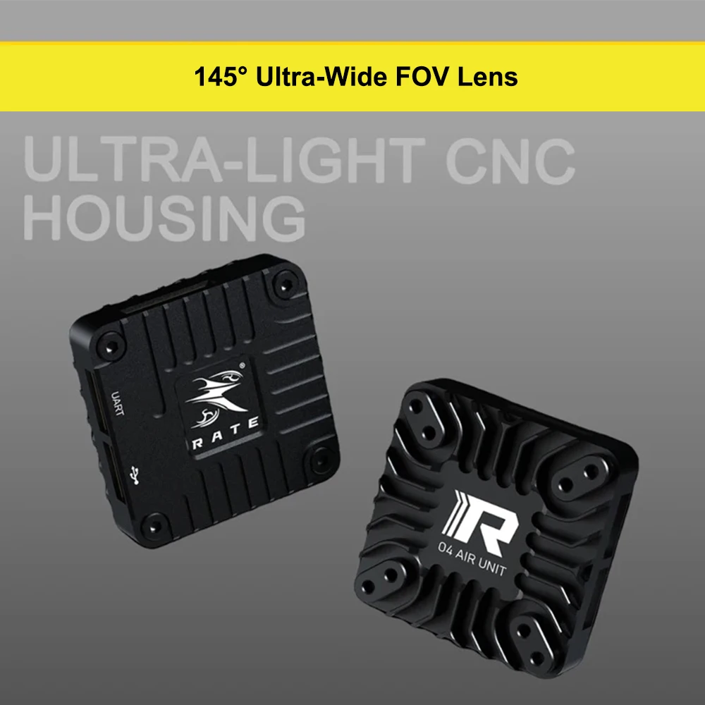 RATE O4 Lite Air Unit CNC Kit with Wide-Angle Lens for DJI O4 Air Camera - Aluminum Shell Case Heatsink Coaxial Cable Included