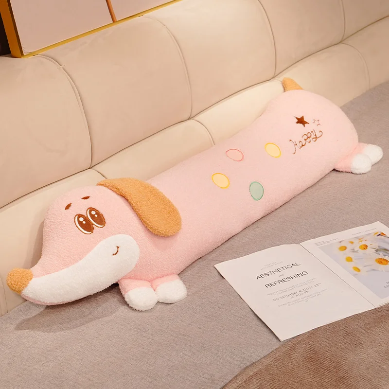 80cm kawaii gigante longo dachshund travesseiro de pelúcia macio animais de pelúcia brinquedos dos desenhos animados babys acompanhar boneca de dormir para meninas presentes