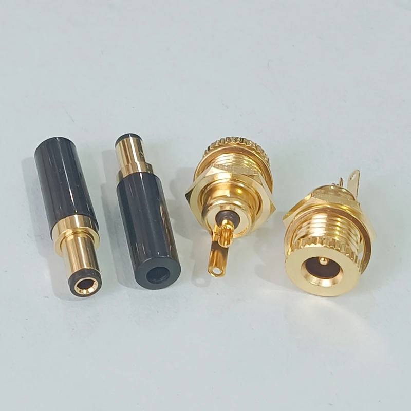 1PCS Copper Gold-plated DC5.5 * 2.1/2.5 DC099 20A High Current DC Power Plug DIY Welding Wire DC Female Socket Connector