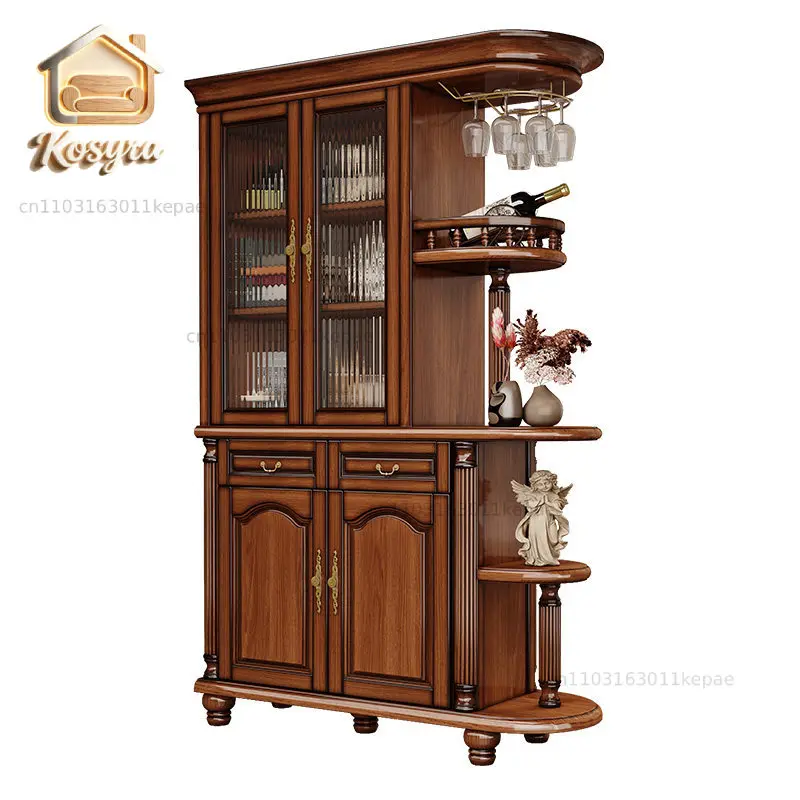 

American retro solid wood porch cabinet against the wall wine cabinet living room hall entry partition cabinet locker