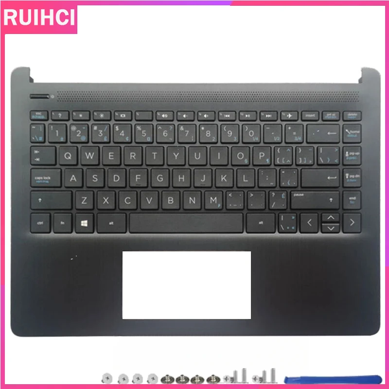 for HP 14-DQ 14-FQ 14S-FR TPN-Q221 New US RU Keyboard Laptop Palmrest Upper Cover Top Case Replacement L88243-251 view 5