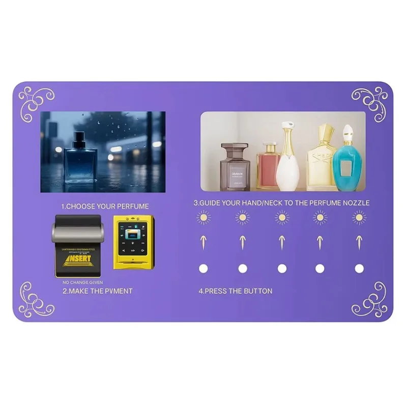 

Настраиваемый автоматический торговый автомат роскошного одеколон с фиолетовым ароматом