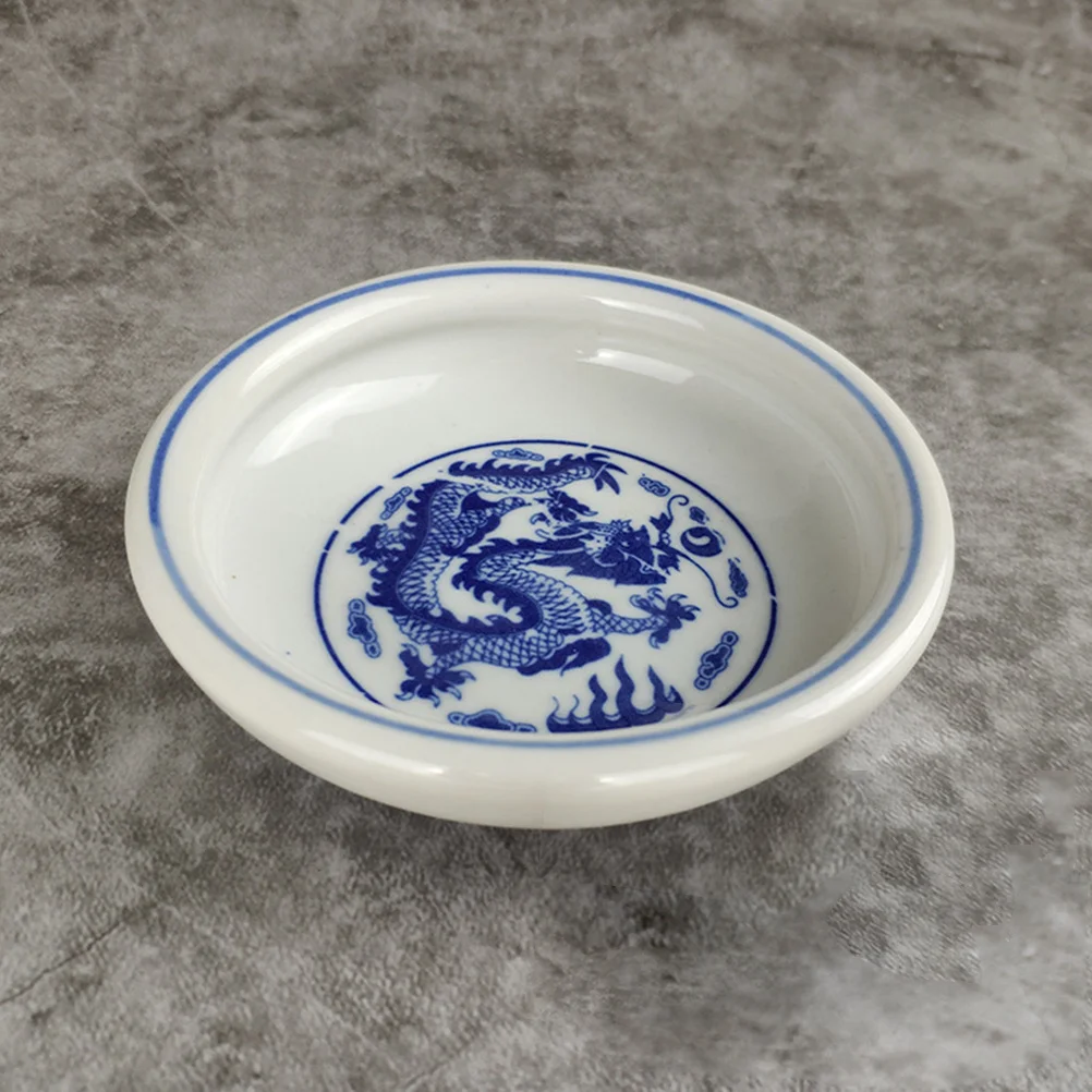 

Ceramic Ink Saucer Dragon Pattern Practical Ink Brush Washing Tray Calligraphy Accessory Color Mixing Palette Color Mixing Tray