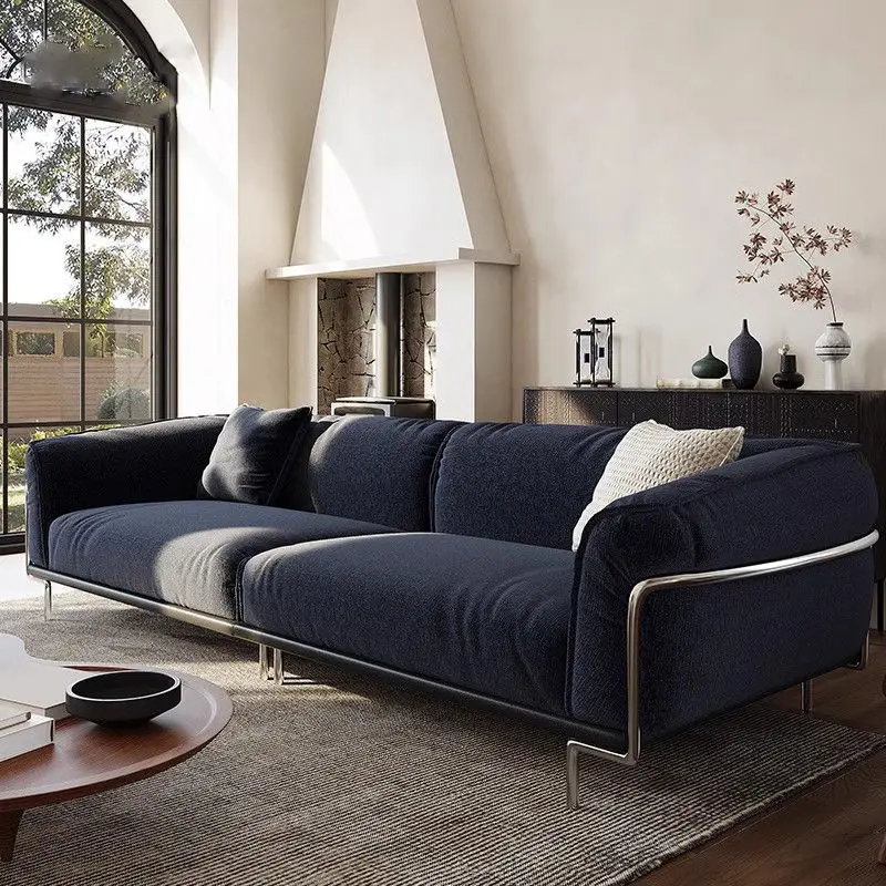

Nordic retro style linen fabric, stainless steel cloud sofa
