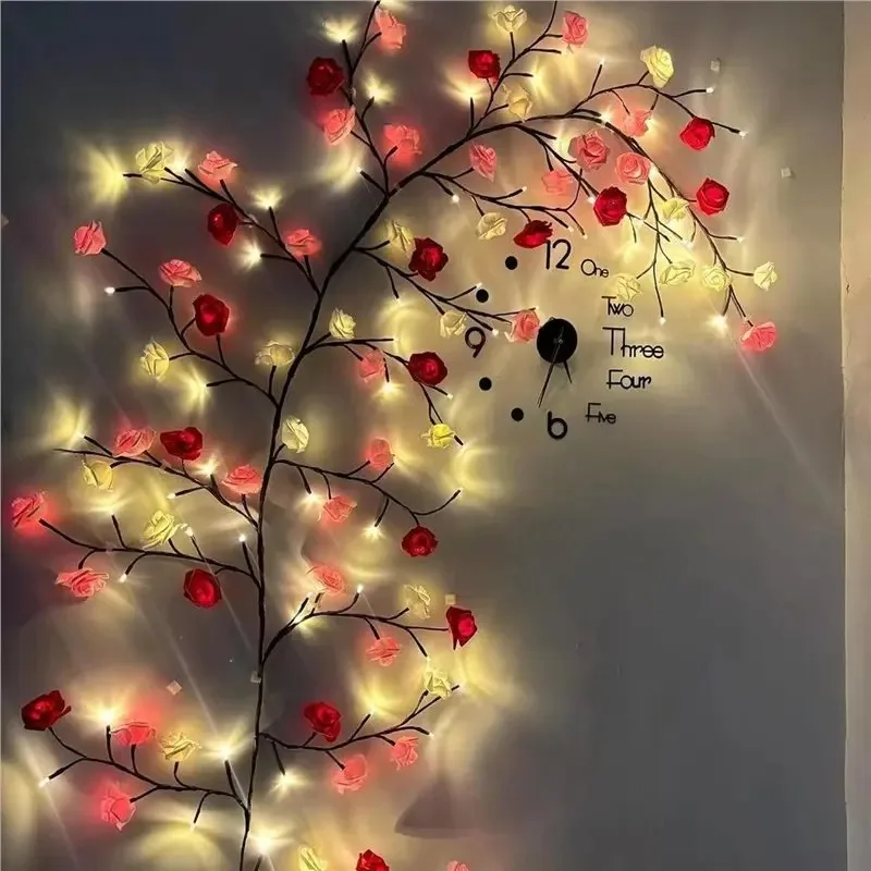 DIY Maple Leaf Rose Pendant USB Powered Suitable for Home Wall Flower Decoration Night Light Multi Mode Willow Branch Light