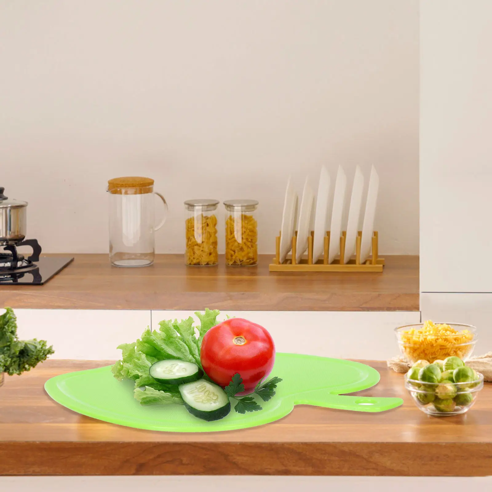 2Pcs Shape Kitchen Cutting Board High Density Plastic Chopping Board Odor Free Non Deformable Dishwasher Safe Convenient