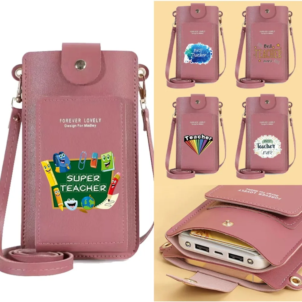 

Легкие универсальные простые портативные женские сумки с узором учителя, сумка для мобильного телефона, сумка через плечо с плечевым ремнем, кошельки