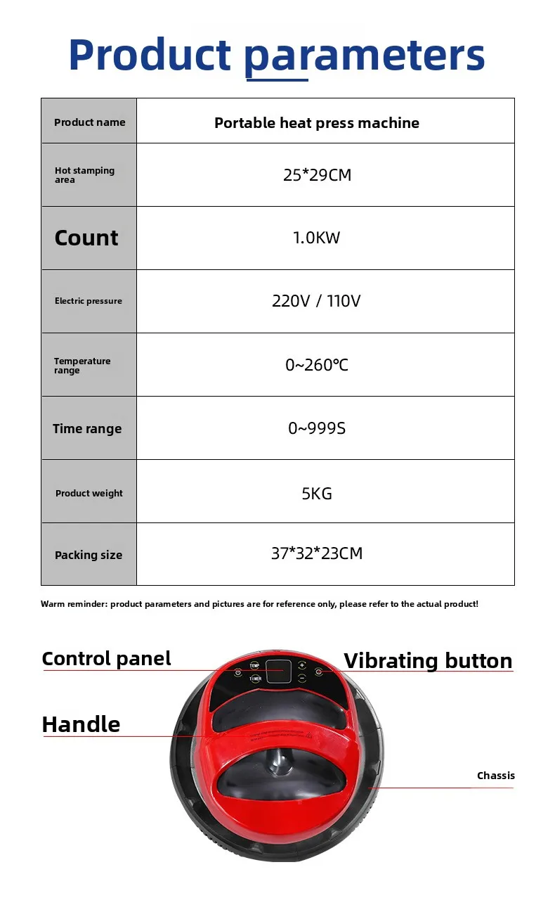 Portable Mini Heat Transfer Machine Small Manual Handheld, Garment T-Shirt Heat Transfer Hot Printing Hot Label Hot Printing