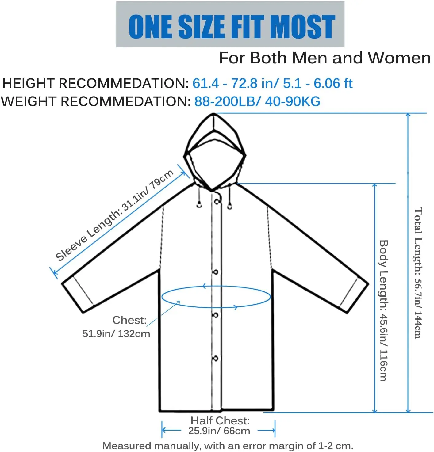 عبوتان من عباءات المطر للبالغين، معاطف مطر للسفر قابلة للتعبئة مع غطاء رأس برباط للنساء