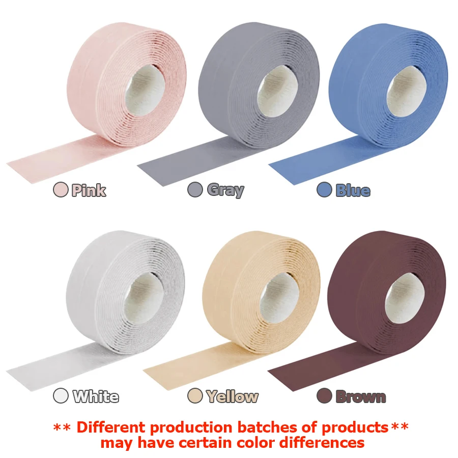 6Colors Bathroom Anti-mold Tape 3.2m 2 Sizes Available Kitchen Waterproof Sealing Tape Bathroom Toilet  Wall Corner Line Tape