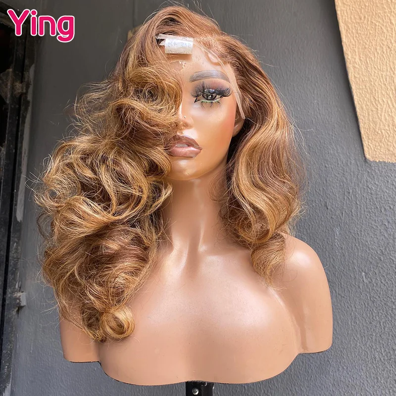 

Ying #27 Honey Blonde Brazilian 13x6 Transparent Lace Front Wig PrePlucked With Baby Hair 200% Body Wave 13x4 Lace Front Wig