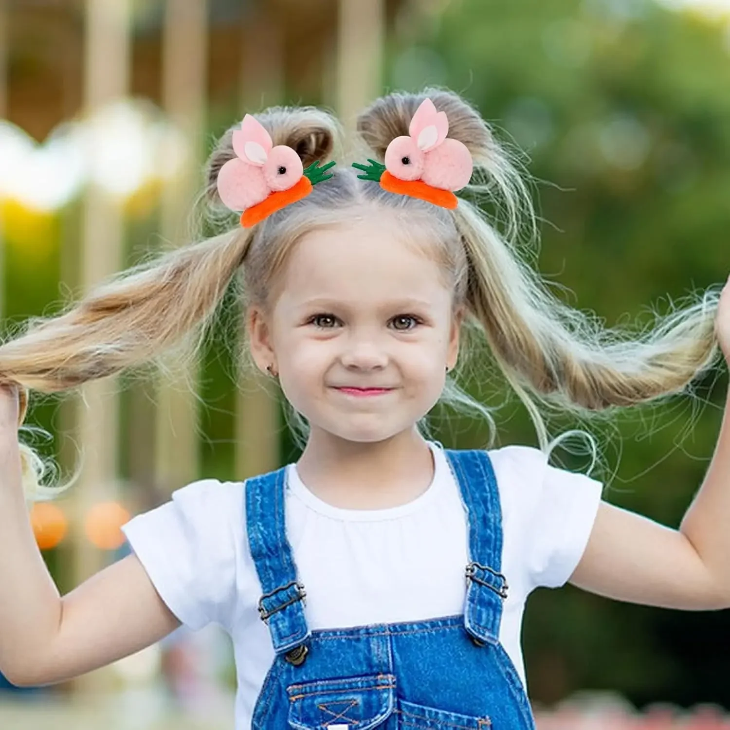 1-20PCS 귀여운 토끼 당근 머리핀 어린이를위한 봉제 토끼 헤어 클립 소녀 사랑스러운 토끼 귀 헤어 그립 부활절 헤어 액세서리