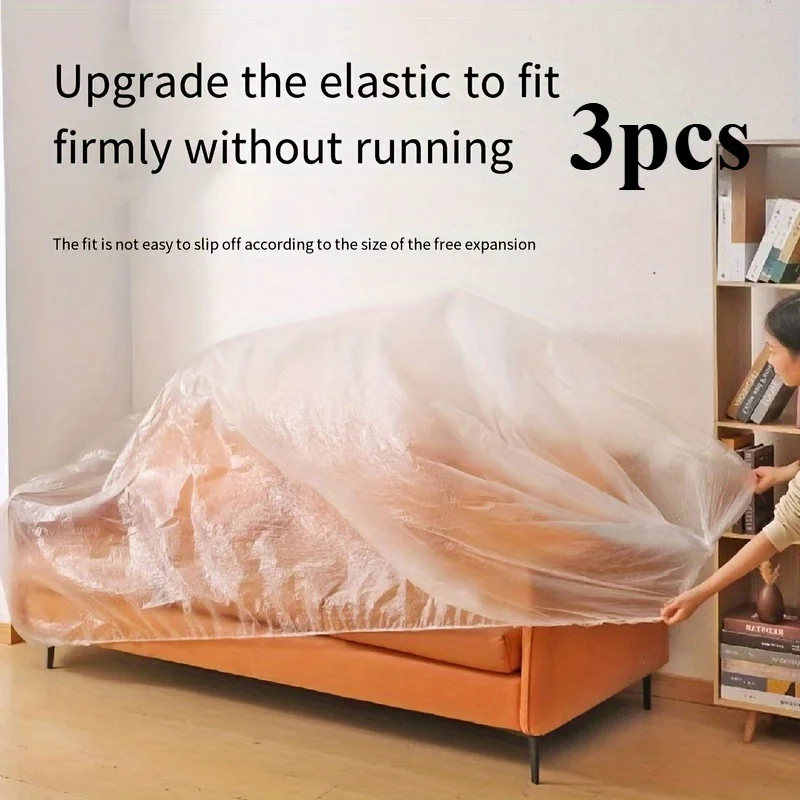 3pcs Large Elastic Dust Cover Set Multipurpose Thick Protective Cover Sofa Conditioner Motorcycle Indoor Outdoor All Season Use