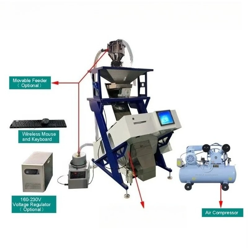 50-8000kg/h Coffee Beans Rice Millet Grain Plastic Salt Quinoa Blueberry Nuts Tea Color Sorting Machine Color Sorter Machine