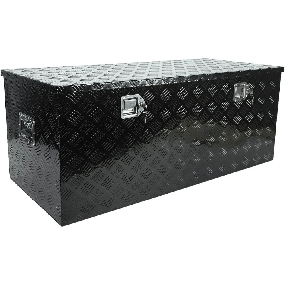 

48"(L) x 19.5"(W) x 17.5"(H) Pickup Truck Bed Tool Box，Truck Tool Box for Bed of Truck,Aluminum Stripes Toolbox for Truck RV