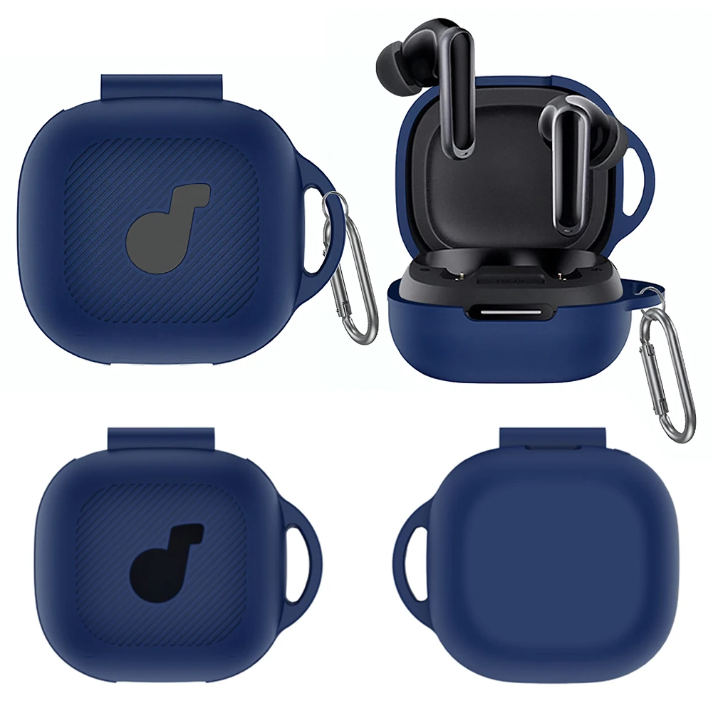 Silicone Case with Carabiner Carrying Case Shockproof Portable Cover Front LED&Logo Visible for Anker Soundcore P40i Case Cover