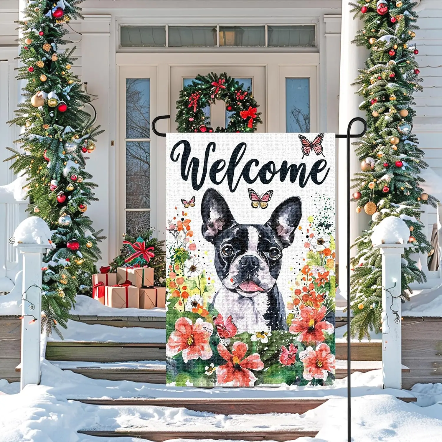 Dog Garden Flag for Outside, Vertical Double Sided Burlap Welcome Garden Small Yard Flag Home for Decor, Holiday House Seaso WZZ