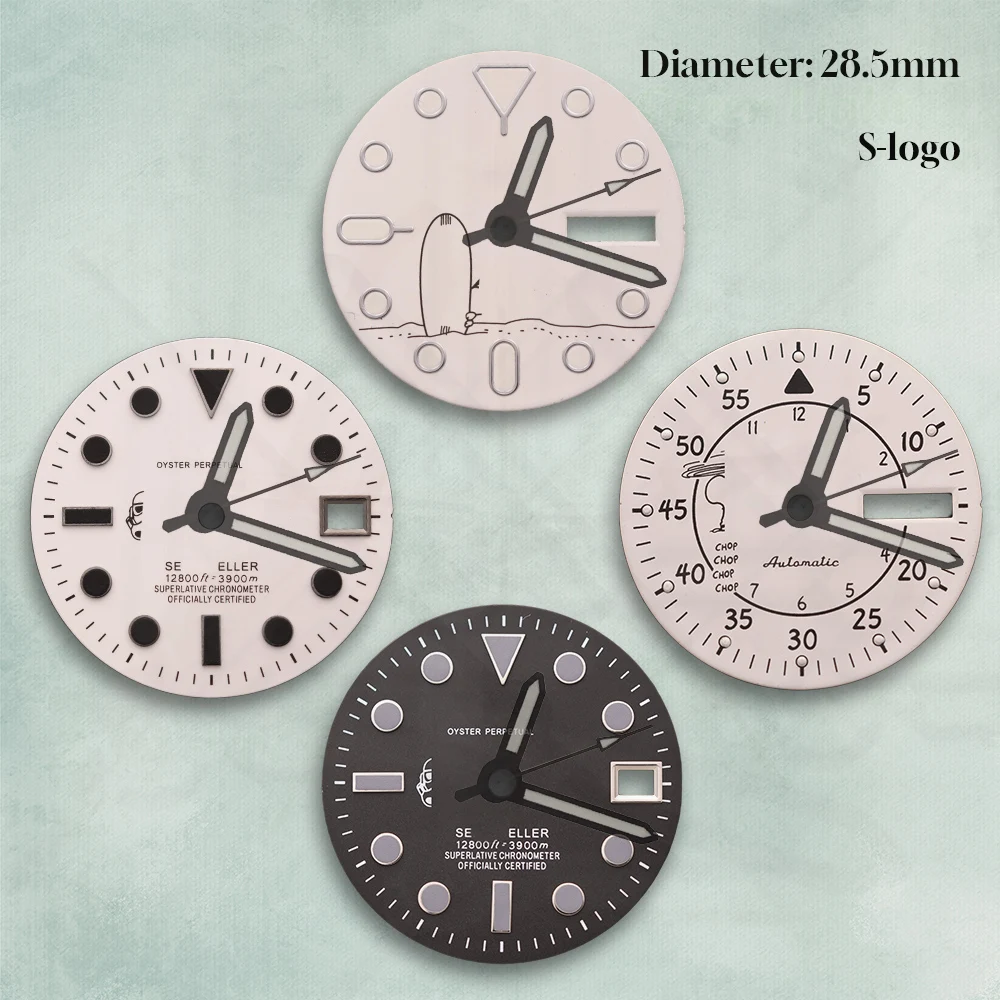 Men‘s Watch Modification Contrast Knight Dials 28.5mm for NH35/NH36 Movements | with S Logo - Watch Modification Accessories