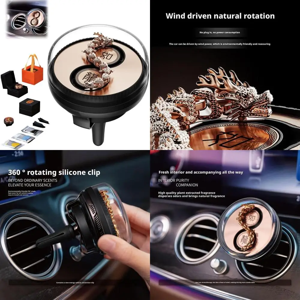 

Автомобильный диффузор с драконом, динамическая ароматерапия с автомобилем дракона, эмалированное диффузное эфирное масло для автомобилей с драконом, вращающийся динамический аромат