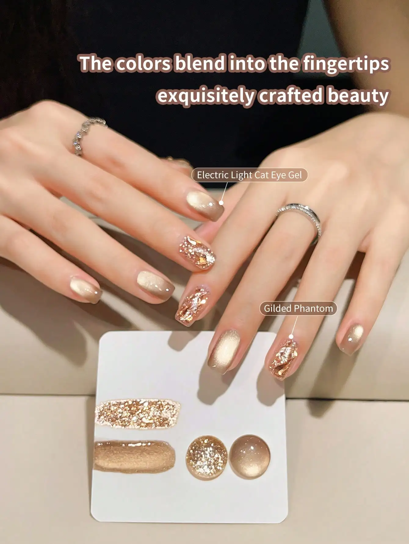 10ml Electric Light Cat Eye Gel Gilded Phantom Nail Gel Soak Off UV Cat Eye Gel Nail Polish DIY Manicure 2 Bottles Set