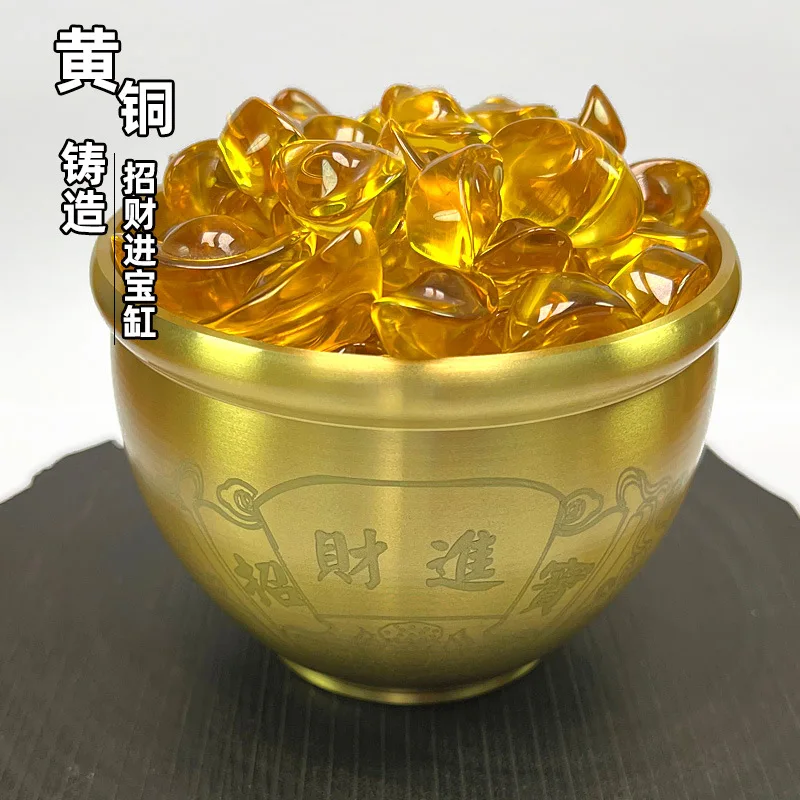 

Brass Wealth-Attracting Treasure Hundred Blessings Jar Personalized Creative Home Office Living Room Desktop Small Ornament