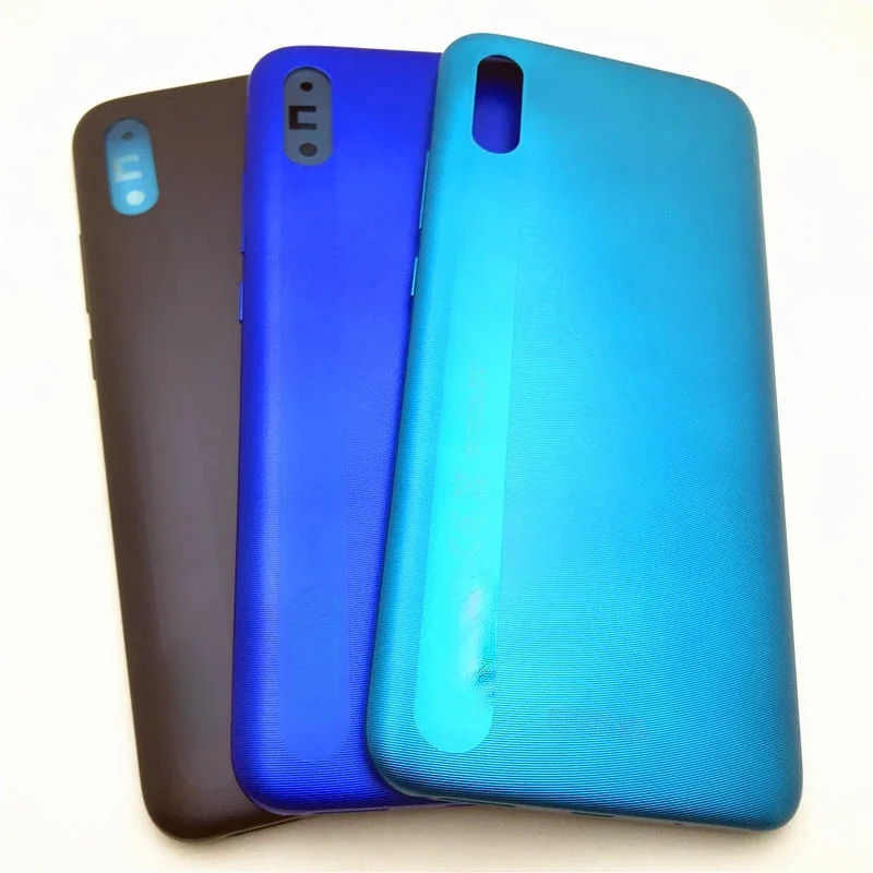 For Xiaomi Redmi 9A Plastic Back Battery Cover Rear Door Housing Case Panel With Power Volume Side Buttons Replacement