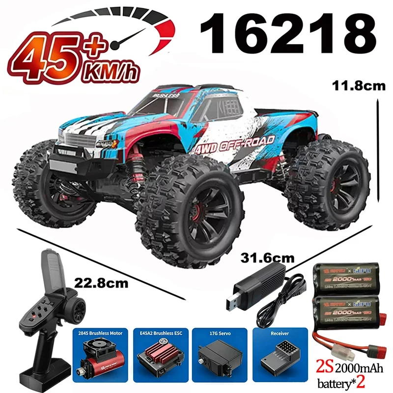 MJX 16218 16212 16213 45KM/H High-speed RC Car Brushless Four-wheel Drive Off-road Drift 1:16 Professional Racing Car Boy's Toy